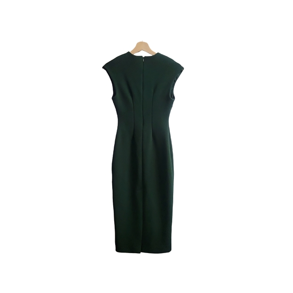 ARITZIA BABATON 'Press' V-neckline Forest Green Midi Dress - Picture 6 of 14